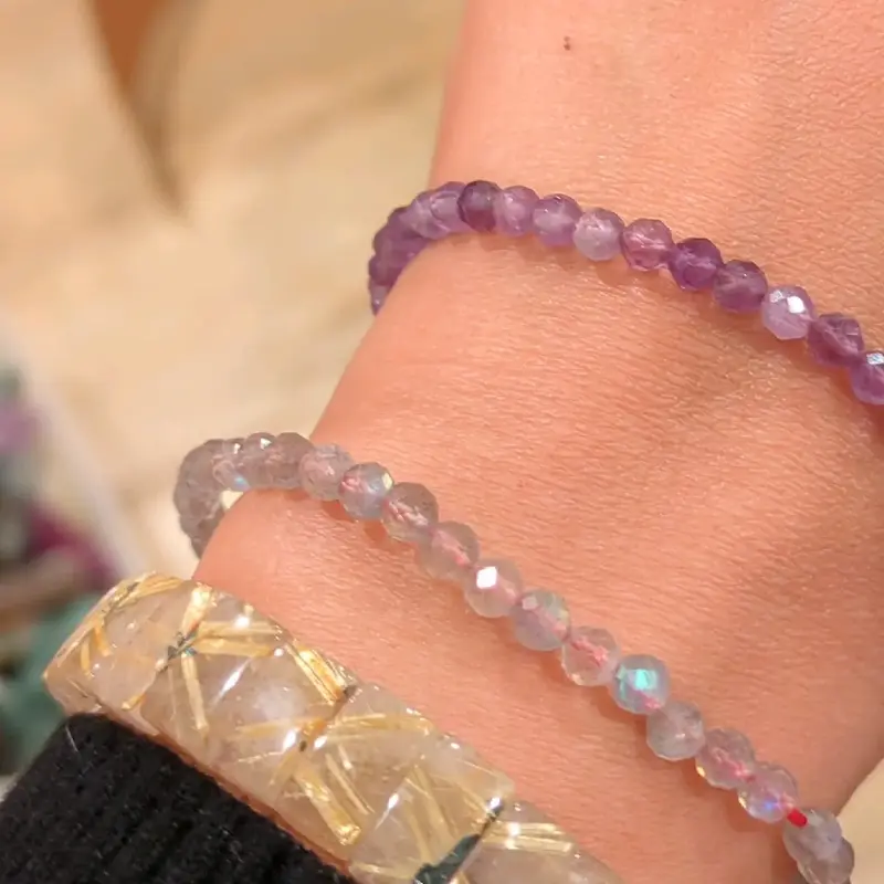 Dainty Stretchy Bead Crystal Bracelets malachite bracelet natural elastic healing