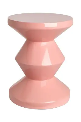 Pink Lacquered Accent Stool | Pols Potten Zig Zag
