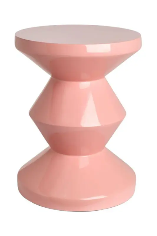 Pink Lacquered Accent Stool | Pols Potten Zig Zag