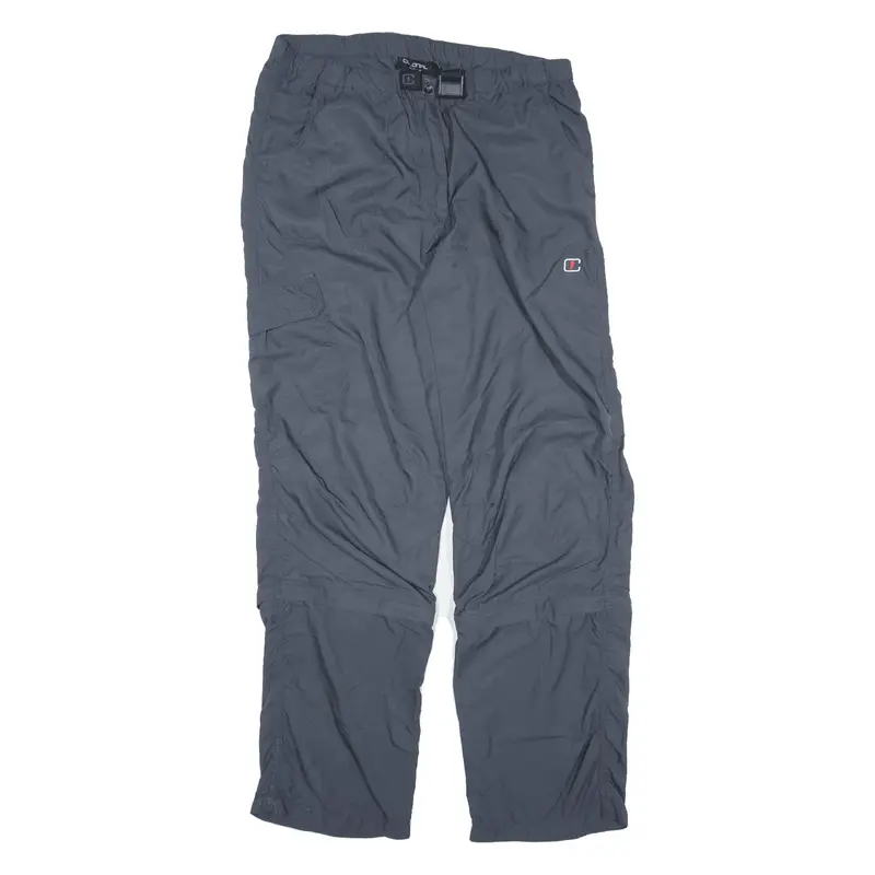 COLONIAL Belted Cargo Zip-off Trousers Blue Relaxed Straight Womens W32 L31