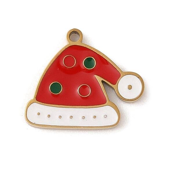 Christmas Theme Ion Plating(IP) 304 Stainless Steel Enamel Charms