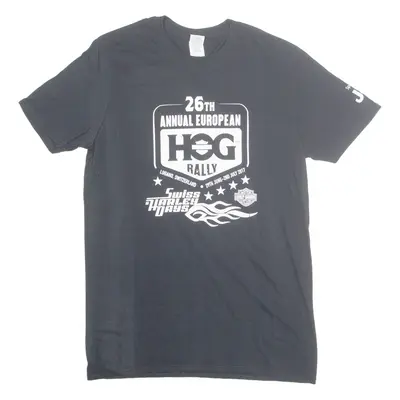 GILDAN Hog Rally Mens Biker T-Shirt Black M
