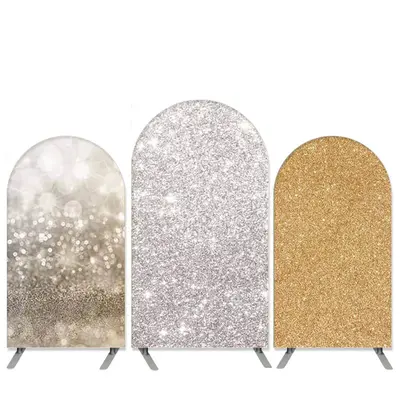 Aperturee Glitter Theme Gold And Silver Arch Backdrop Kit For Birthday | Custom Chiara Arched Covers | Diy Arch Backdrop | Ro...