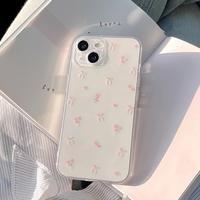 Transparent TPU mobile phone case with pink bow for iPhone 11, 12, 13, 14, 15, 16 Plus Pro Max personalized creative mobile p...