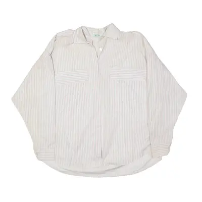 BENETTON Shirt Pink Striped Long Sleeve Womens S