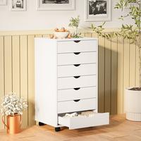 【Fathers Day Gift】Sweet Furniture 7 Drawer Chest - Storage Cabinets Dressers Wood Dresser Cabinet with Wheels Mobile Orga...