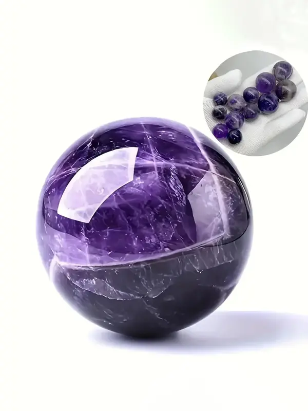 Natural Amethyst Polished Decoration, Crystal Ball for Home Decoration, Home Ornament, Jewelry Accessories for Women & Men