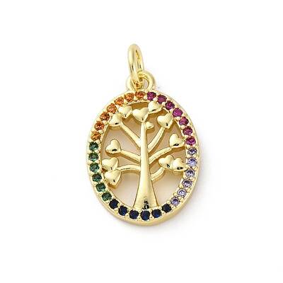 Brass Micro Pave Cubic Zirconia Pendants