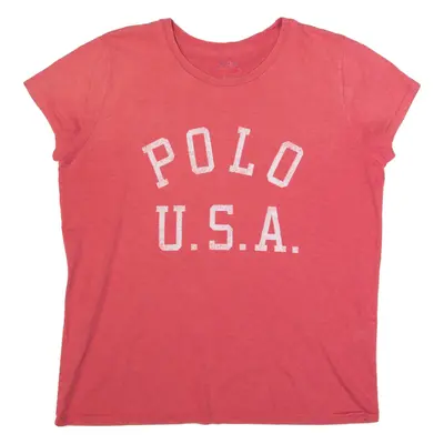 POLO RALPH LAUREN Womens T-Shirt Pink USA M