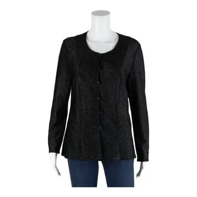 Mesh Button-Up Black Long Sleeve Womens M