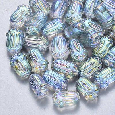 Transparent Spray Painted Glass Beads