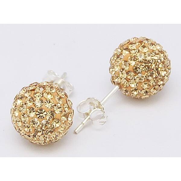 Gifts for Her Valentines Day 925 Sterling Silver Austrian Crystal Rhinestone Ball Stud Earrings for Girl