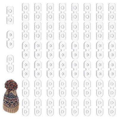 60Pcs 3 Shapes Acrylic Knitted Hat Making Fastener Tool