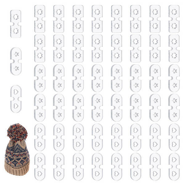 60Pcs 3 Shapes Acrylic Knitted Hat Making Fastener Tool