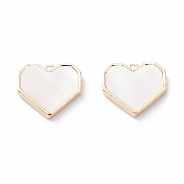 Rack Plating Brass Heart Charms