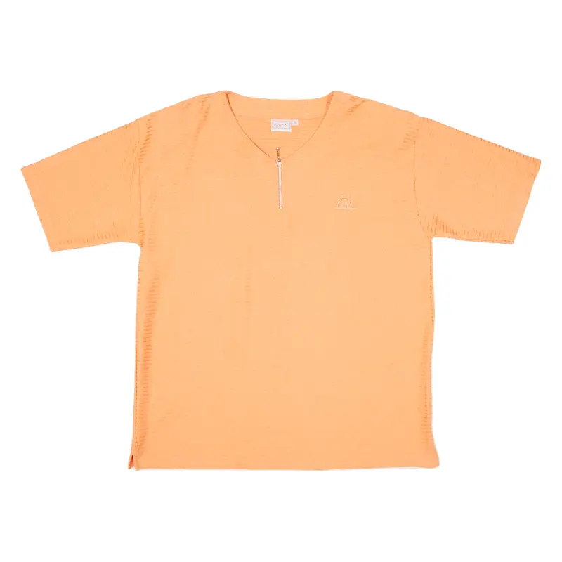 CITYLIFE Sparkly Striped Womens T-Shirt Orange 1/4 Zip XL