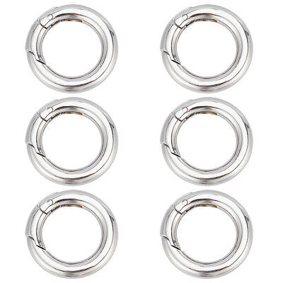 6Pcs 304 Stainless Steel Spring Gate Rings
