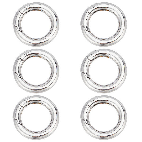 6Pcs 304 Stainless Steel Spring Gate Rings
