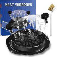 Chicken Shredder Tool Twist Large with Brush,Visible Kitchen Meat Shredder Grinder Machine,Strong Anti-Slip Base,Ergonomic Ha...