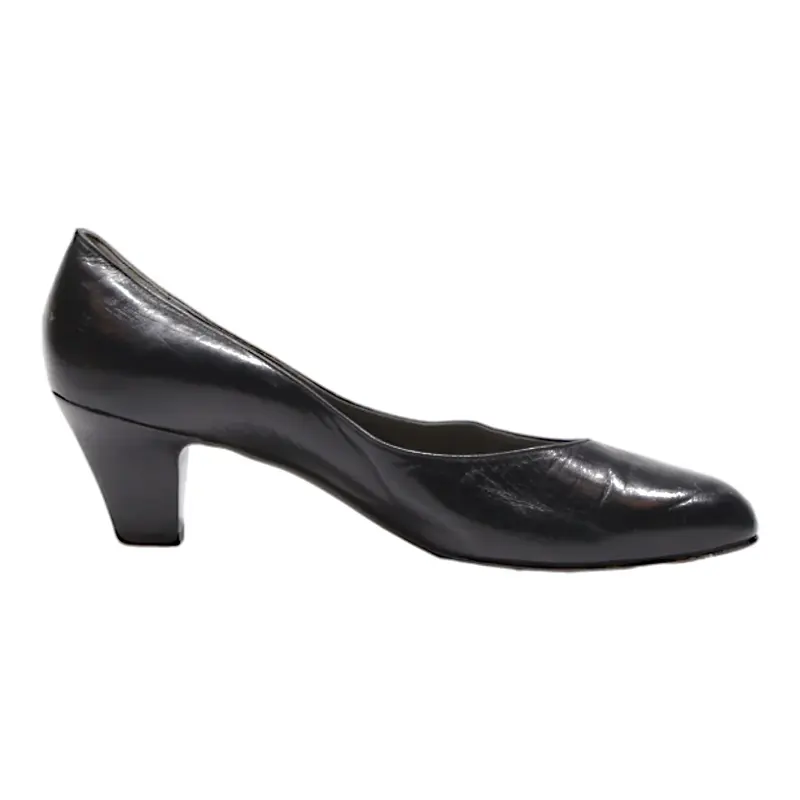 BALLY Pump Heels Black Leather Womens UK 5.5