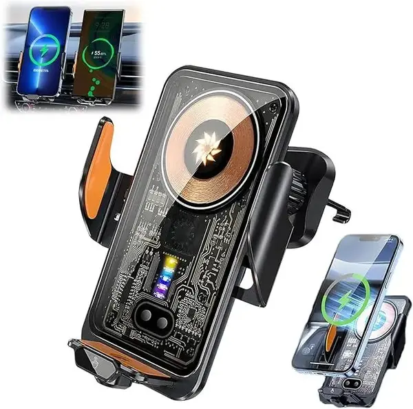 Wireless Car Charger Fast Auto Clamping Car Charger Phone Holder fit for iPhone 16 15 14 13 12 11 Pro, Samsung Galaxy S23 S22...