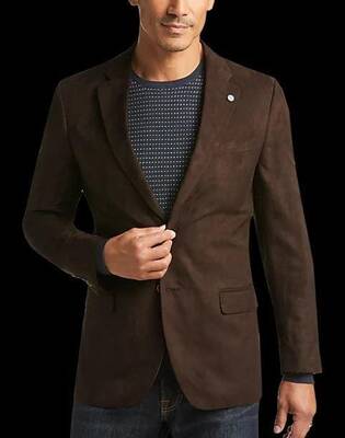 Brown Microsuede Modern Fit Sport Coat
