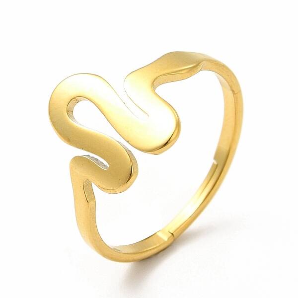 Ion Plating(IP) 304 Stainless Steel Snake Adjustable Ring for Women