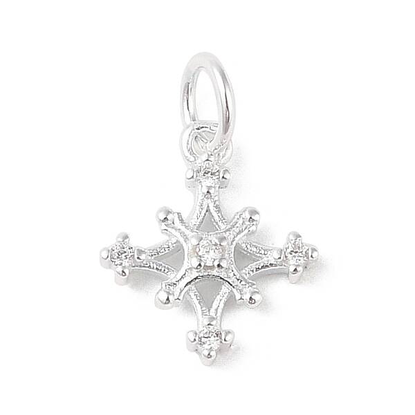 925 Sterling Silver Pave Clear Cubic Zirconia Star Charms