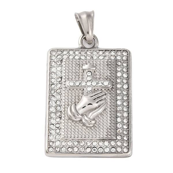 304 Stainless Steel Rhinestone Pendants