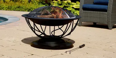 For Living Savona Round Wood-Burning Outdoor Fire Bowl/Fire Pit,  29.5 x 20-in