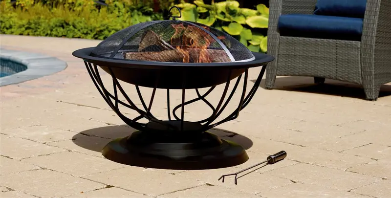 For Living Savona Round Wood-Burning Outdoor Fire Bowl/Fire Pit,  29.5 x 20-in