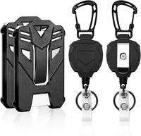 2 Pack Retractable Badge Holder, Heavy Duty Badge Reels with ID Badge Holder,Tactical Id Card Holder Vertical Id Holder with ...