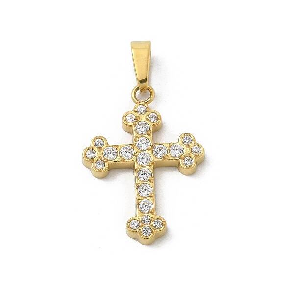 Ion Plating(IP) 304 Stainless Steel Micro Pave Cubic Zirconia Pendants