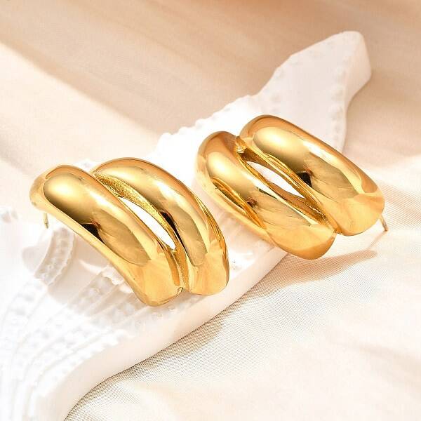 Ion Plating(IP) 304 Stainless Steel Stud Earrings