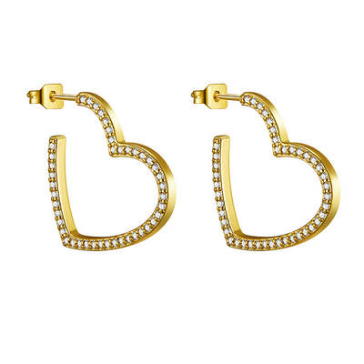 Brass Micro Pave Grade AAA Cubic Zirconia Stud Earrings