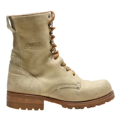 SANCHO Lace-Up Boots Beige Leather Womens UK 7