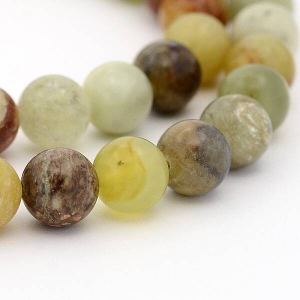 Natural Xiuyan Jade Round Bead Strands