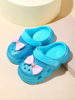 Glitter Design Slippers, Casual Comfortable Breathable Lightweight Non-slip Slippers for Girls, Fashionable Slippers for Indo...