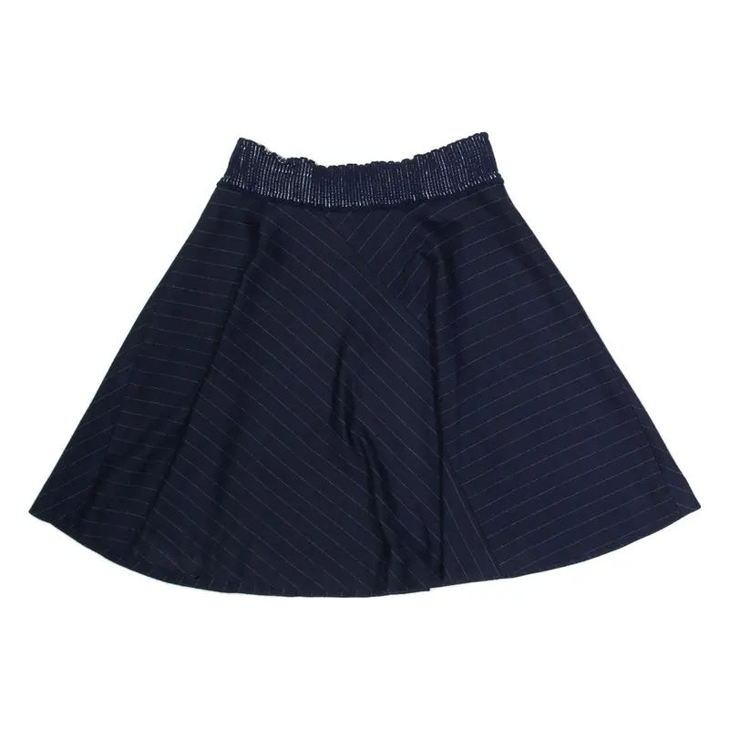 SANDRO Womens Skater Skirt Blue Short Striped XS