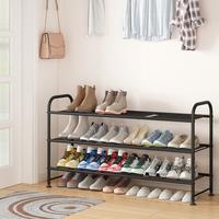 3 Tier 4 Tier 2 Tier Metal Shoe Rack Long Shoes Storage Organizer for Closet Entryway Black Grey Paint Adjustable Room Organi...