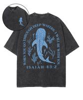 I Will Be With You Double Sided Washed Christian T-shirt, Oversized 5XL Vintage Jesus Shirt, Cotton Menswear Womenswear