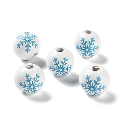 Printed Wood European Beads