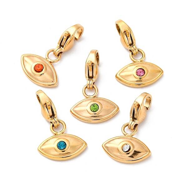 Eye 304 Stainless Steel Rhinestone Pendant Decorations