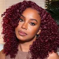 VIPbeauty Burgundy 99J Burmese Curly Bundles Human Hair 100% Unprocessed Virgin Hair Bundles Deals Human Hair Extensions 16A ...