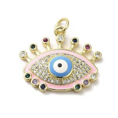 Brass Micro Pave Cubic Zirconia Pendants
