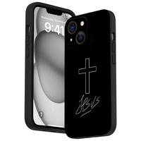 Minimalist Cross Pattern Straight Edge Phone Case for iPhone 16 15 14 Pro Max 13 12 11 XR XS Plus Shockproof Full Camera Prot...