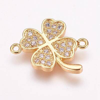 Brass Micro Pave Cubic Zirconia Links