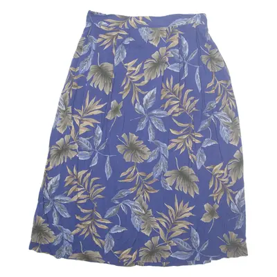 SAG HARBOR Womens A-Line Skirt Blue Midi Floral M
