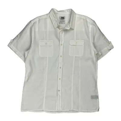 Le 31 Short Sleeve Shirt - XL White Linen