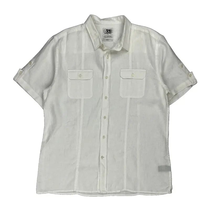 Le 31 Short Sleeve Shirt - XL White Linen